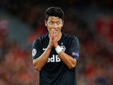Red Bull Salzburg's Hwang Hee-chan in action against Liverpool in the Champions League on October 2, 2019
