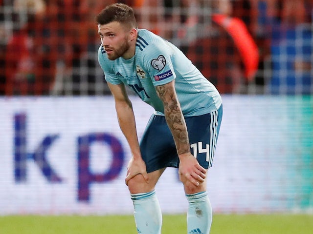 Stuart Dallas in action for Northern Ireland on October 10, 2019