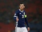 Scotland's Andrew Robertson gestures during the match against San Marino on October 13, 2019