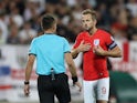 England's Harry Kane speaks to the referee during their Euro 2020 qualifier against Bulgaria on October 14, 2019