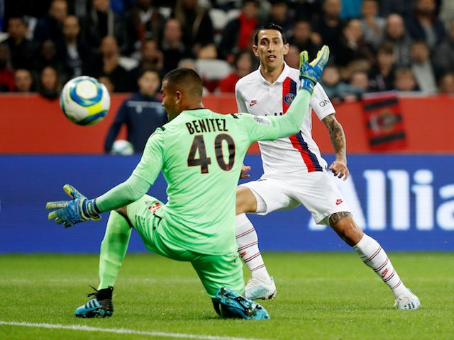 Angel Di Maria scores for Paris Saint-Germain against Nice on October 18, 2019
