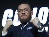 Conor McGregor appears at a UFC press conference in Moscow on August 24, 2019