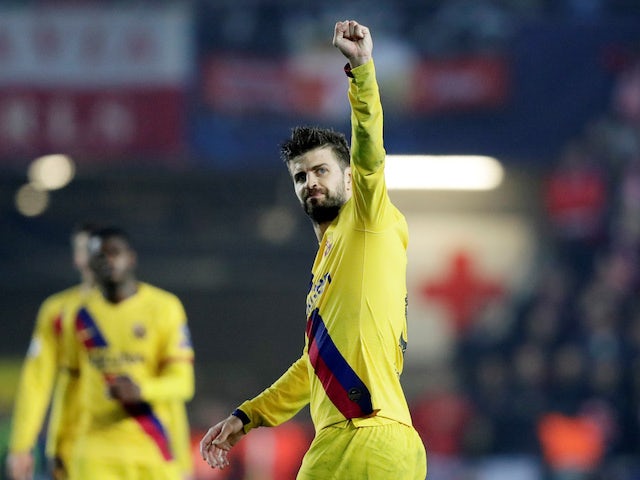 Gerard Pique in action for Barcelona on October 23, 2019