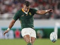Handre Pollard in action for South Africa on October 20, 2019
