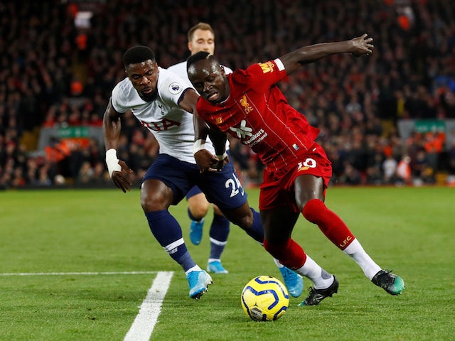 Liverpool's Sadio Mane in action with Tottenham Hotspur's Serge Aurier in the Premier League on October 27, 2019