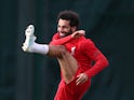 Mohamed Salah during a Liverpool training session on October 23, 2019