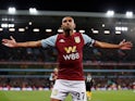 Ahmed Elmohamady celebrates scoring for Aston Villa on October 30, 2019