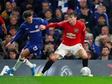 Chelsea's Christian Pulisic in action with Manchester United's Victor Lindelof in the EFL Cup on October 30, 2019