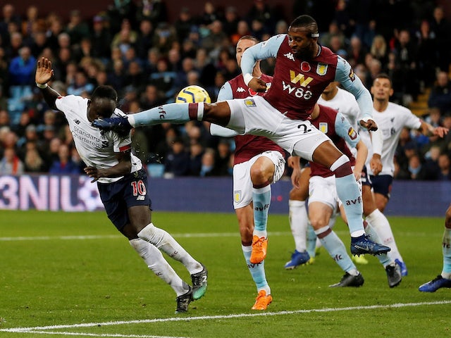 Liverpool's Sadio Mane scores their second goal against Aston Villa on November 2, 2019