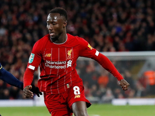 Liverpool's Naby Keita battles for the ball on October 30, 2019