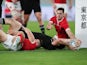 New Zealand's Ben Smith scores their third try against Wales on November 1, 2019