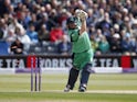 Ireland's Paul Stirling is bowled by England's Mark Wood in May 2017