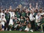 South Africa players celebrate winning the World Cup on November 2, 2019