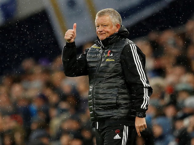 Sheffield United manager Chris Wilder gestures on November 9, 2019