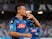 Napoli's Hirving Lozano celebrates scoring their first goal on November 5, 2019