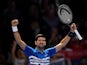 Novak Djokovic in action at the ATP Finals on November 10, 2019