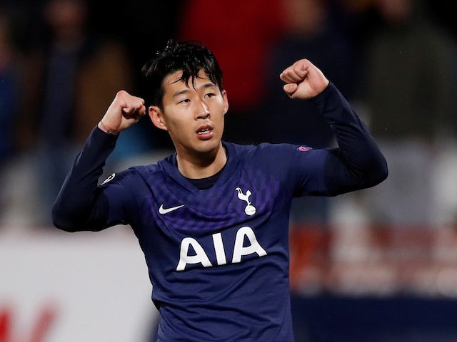 Son Heung-min celebrates scoring for Spurs on November 6, 2019