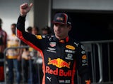 Red Bull's Max Verstappen celebrates finishing in pole position on November 16, 2019