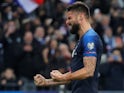 France's Olivier Giroud celebrates scoring their second goal on November 14, 2019