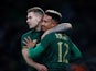 Republic of Ireland's Callum Robinson celebrates scoring their third goal on November 14, 2019