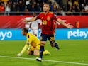 Spain's Santi Cazorla celebrates scoring their second goal against Malta on November 15, 2019