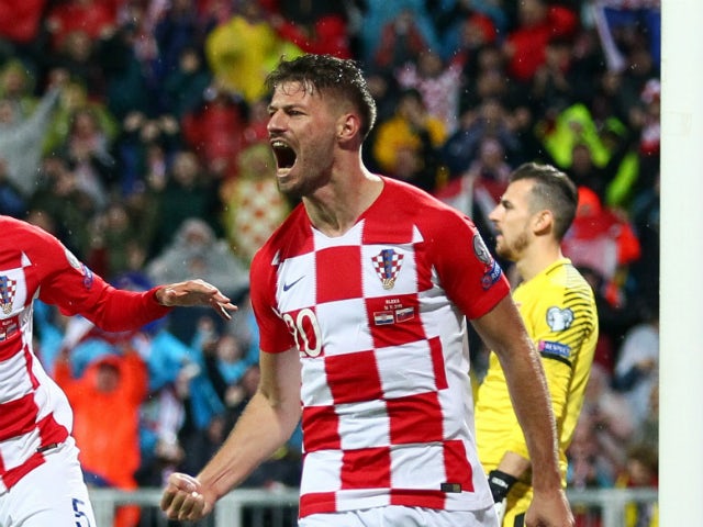 Dinamo Zagreb forward Bruno Petkovic in action for Croatia in November 2019