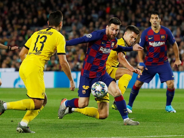 Barcelona's Lionel Messi in action against Borussia Dortmund in the Champions League on November 27, 2019