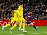 Barcelona's Lionel Messi scores against Borussia Dortmund in the Champions League on November 27, 2019