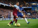 West Ham United's Pablo Fornals in action with Chelsea's Reece James in the Premier League on November 30, 2019