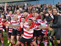 Kingstonian players celebrate with fans after the match pictured in November 2019