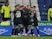 Swansea City's Jay Fulton celebrates scoring their first goal with teammates on November 26, 2019
