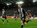 Newcastle United's Federico Fernandez celebrates scoring their second goal on December 8, 2019