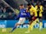 Leicester City's Jamie Vardy in action with Watford's Adrian Mariappa on December 4, 2019