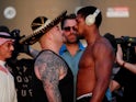 Andy Ruiz Jr and Anthony Joshua go head to head during the weigh-in on December 6, 2019