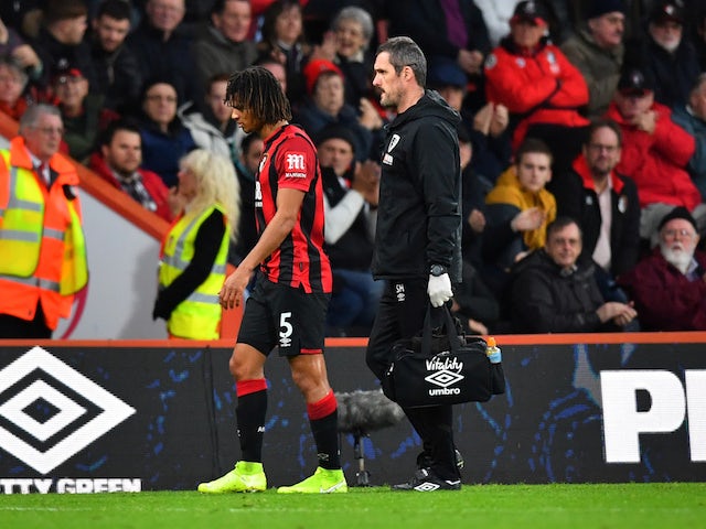 Bournemouth's Nathan Ake is substituted after sustaining an injury on December 7, 2019