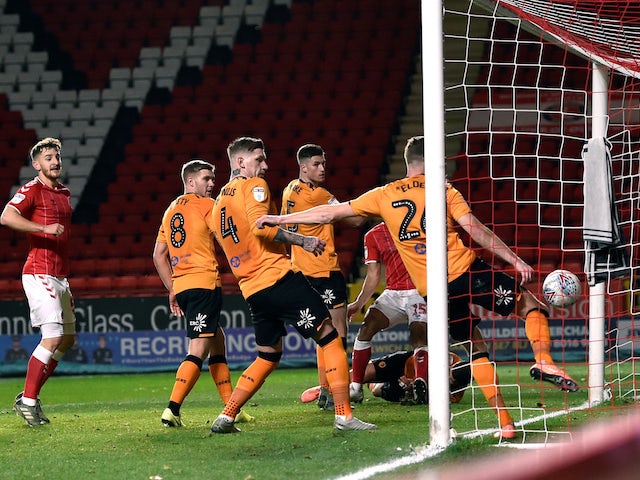 Charlton Athletic's Darren Pratley scores their first goal against Hull on December 13, 2019