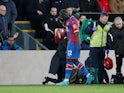 Crystal Palace's Mamadou Sakho looks dejected as he leaves the pitch after being shown a red card on December 3, 2019