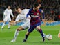 Barcelona's Lionel Messi in action with Real Madrid's Toni Kroos in La Liga at Camp Nou on December 18, 2019