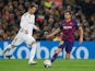 Barcelona's Sergi Roberto in action with Real Madrid's Sergio Ramos in La Liga at Camp Nou on December 18, 2019