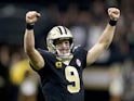  New Orleans Saints quarterback Drew Brees (9) reacts after a touchdown throw in the third quarter against the Indianapolis Colts at the Mercedes-Benz Superdome on December 17, 2019
