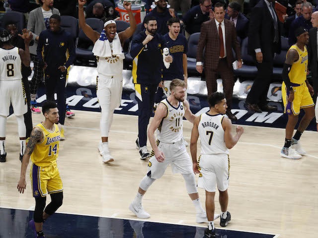 NBA roundup: Indiana Pacers end LA Lakers' 14-game away winning streak