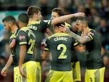 Southampton's Danny Ings celebrates scoring their first goal with teammates on December 21, 2019