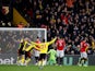 Watford's Ismaila Sarr scores against Manchester United in the Premier League on December 22, 2019