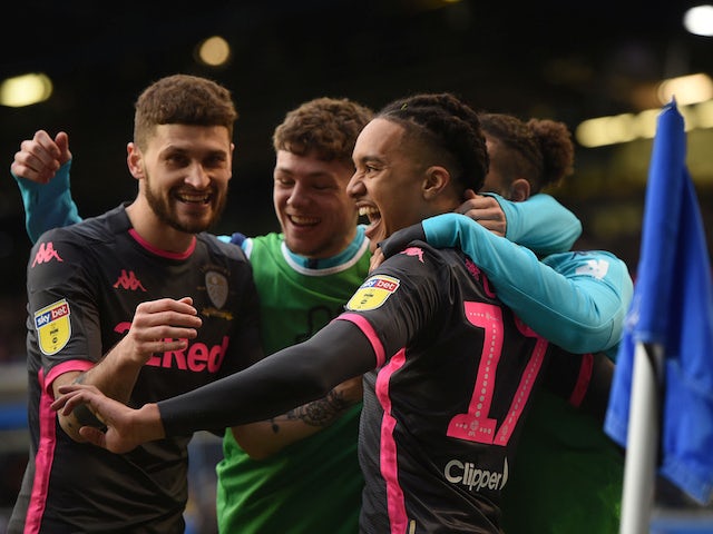 Leeds United's Helder Costa celebrates scoring their first goal on December 29, 2019
