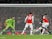 Arsenal's Nicolas Pepe scores against Manchester United in the Premier League on January 1, 2020