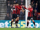 Dominic Solanke celebrates scoring for Bournemouth on January 4, 2020