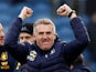 Aston Villa manager Dean Smith celebrates after the match on January 1, 2019