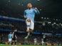 Manchester City's Gabriel Jesus celebrates scoring their second goal on January 1, 2020
