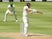 England's James Anderson hits a shot and is caught out by South Africa's Rassie van der Dussen on January 4, 2020