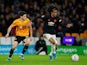 Manchester United's Tahith Chong in action with Wolverhampton Wanderers's Ruben Vinagre in the FA Cup on January 4, 2020